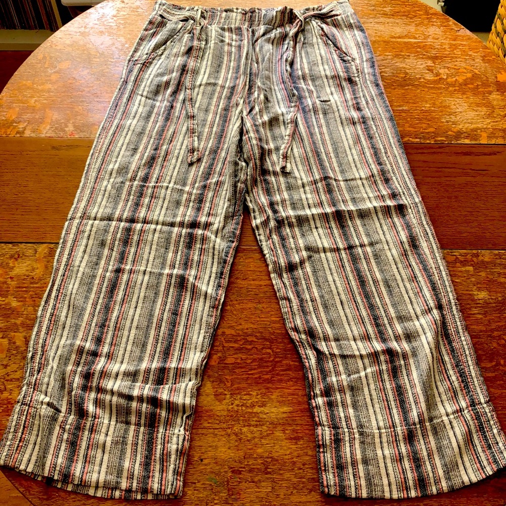 Knox Rose striped wide leg elastic waist pants